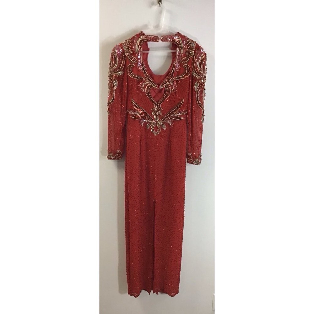 Woman’s Vintage Gorgeous MY Fashion Sequined Red Long Dress size 6 💃